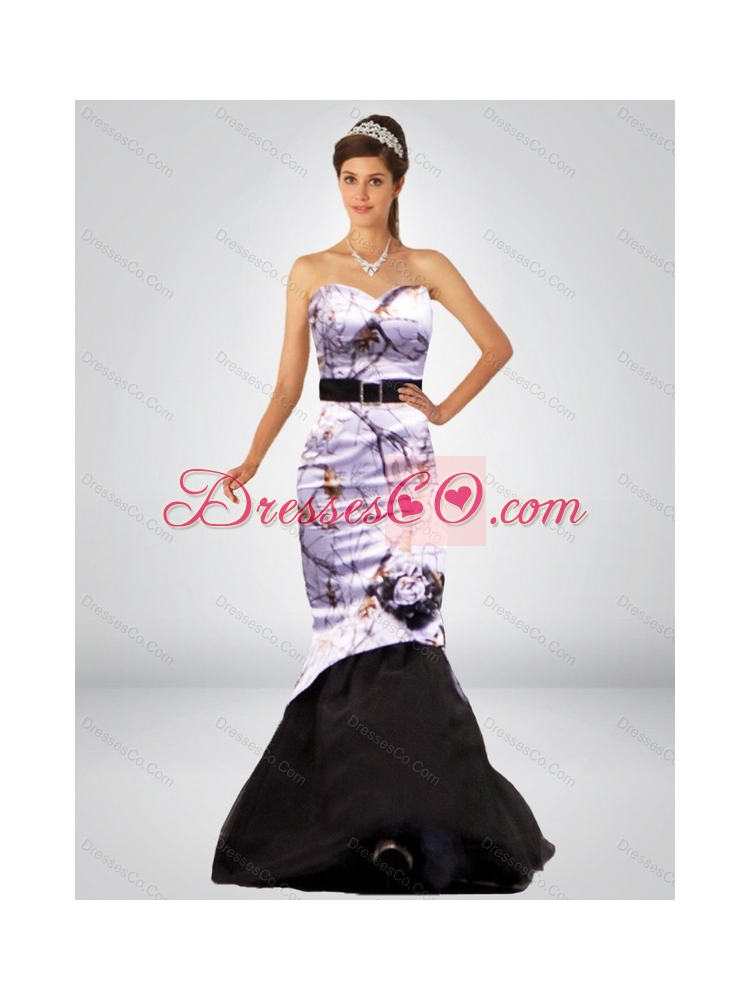 New Style Mermaid Camo Prom Dress with Hand Made Flower and Sashes