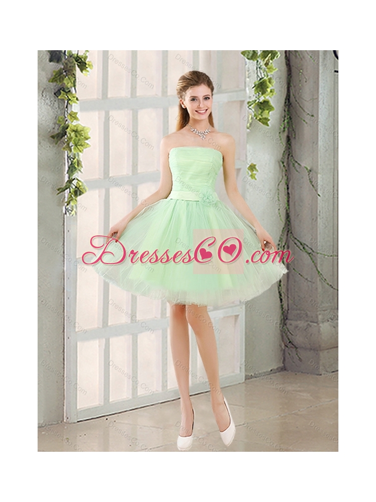 Summer Beautiful Strapless A Line Dama Dress with Lace Up