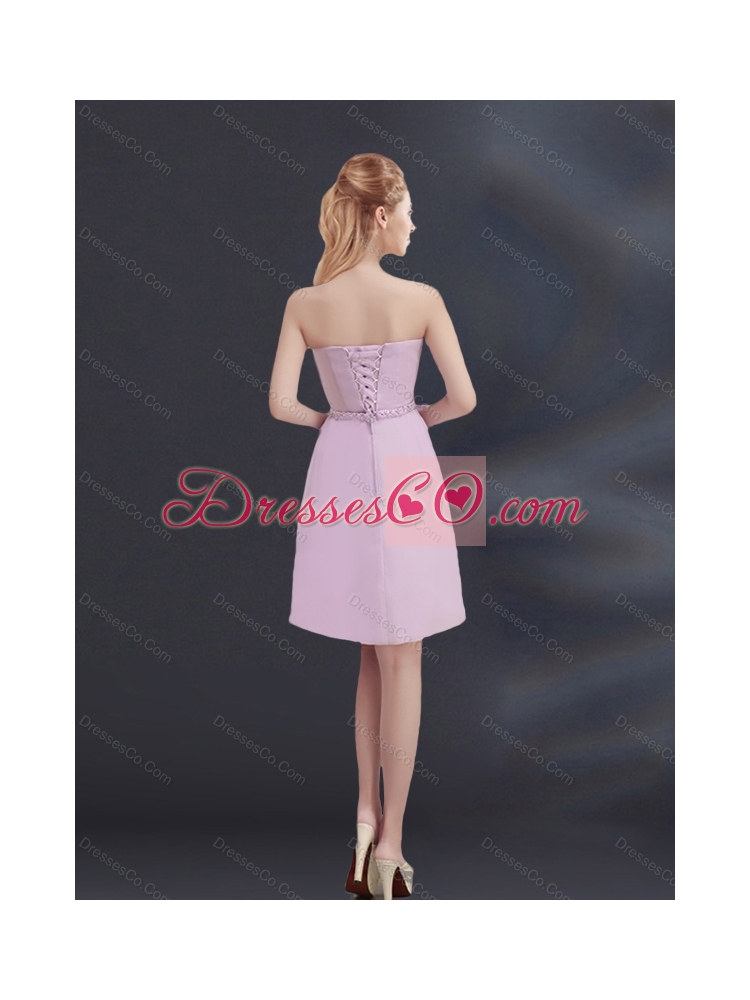 Fall A Line Elegant Dama Dress with Ruhing and Belt