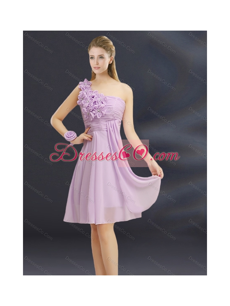 Fall Perfect Hand Made Flowers Dama Dress with Ruching