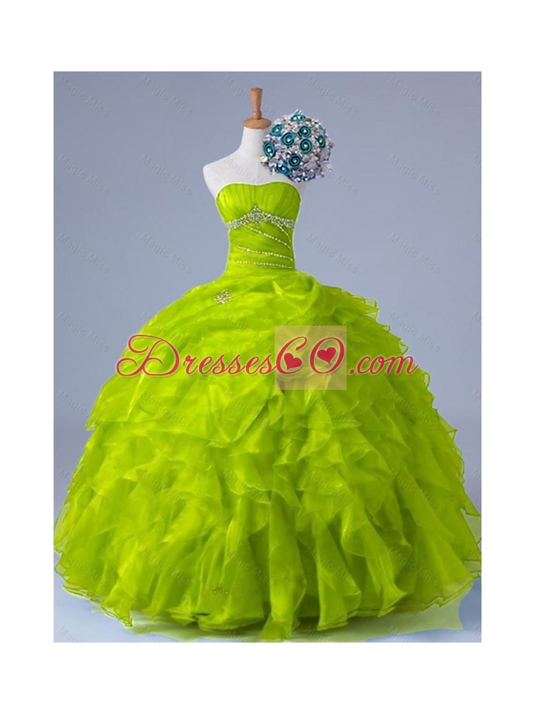 Perfect Strapless Quinceanera Dress with Beading and Ruffles