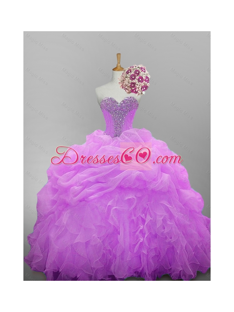 Pretty Quinceanera Dress with Beading and Ruffled Layers