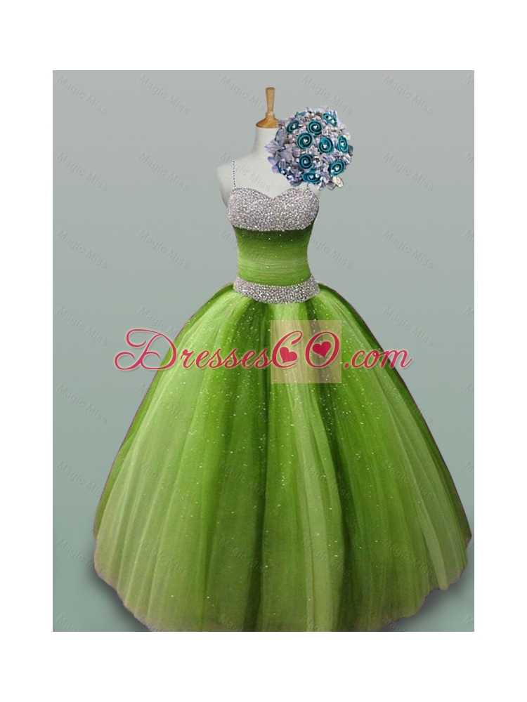 Puffy Most Popular Quinceanera Dress with Spaghetti Straps