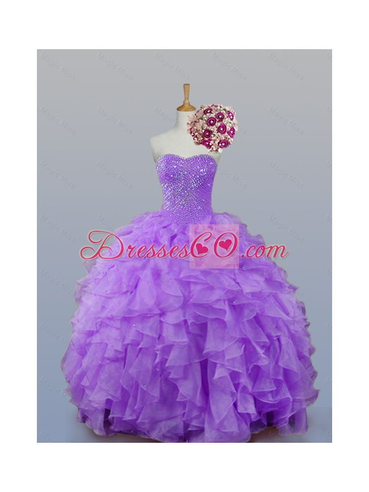 Quinceanera Dress with Beading and Ruffles