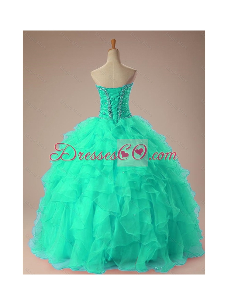 Romantic Beaded Quinceanera Dress with Ruffles