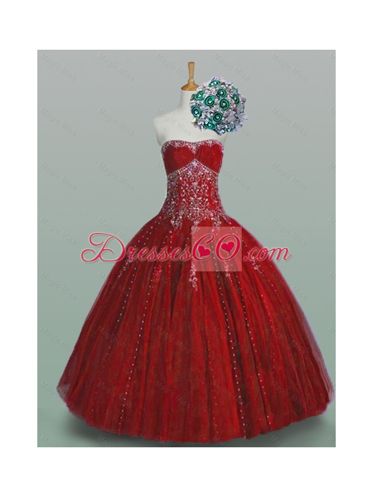 Classical Strapless Sweet Sixteen Dress with Beading and Appliques
