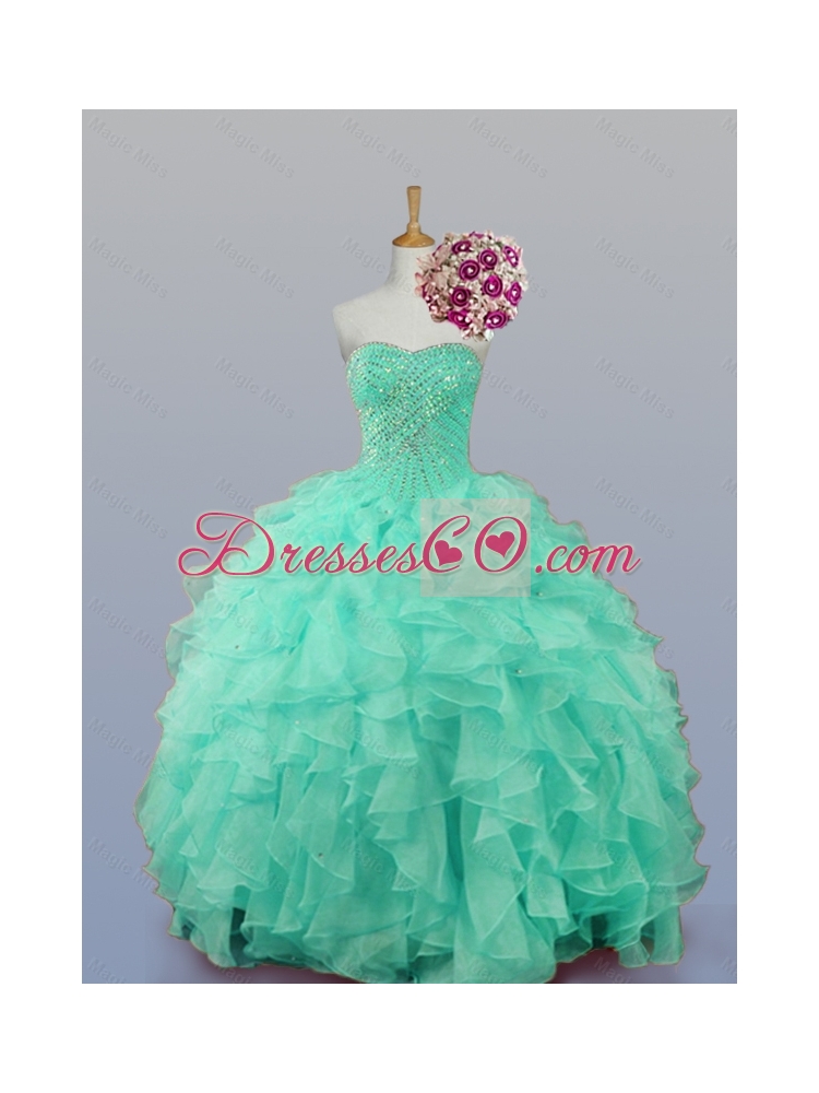Classical Quinceanera Dress with Beading and Ruffles