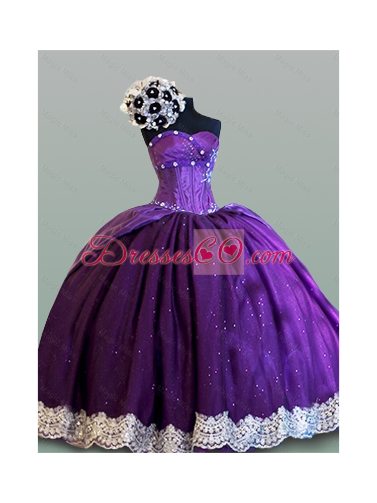 Feminine Ball Gown Quinceanera Dress with Lace for