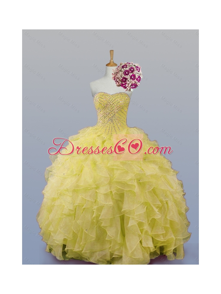 Popular Dress for Quince with Beading and Ruffles