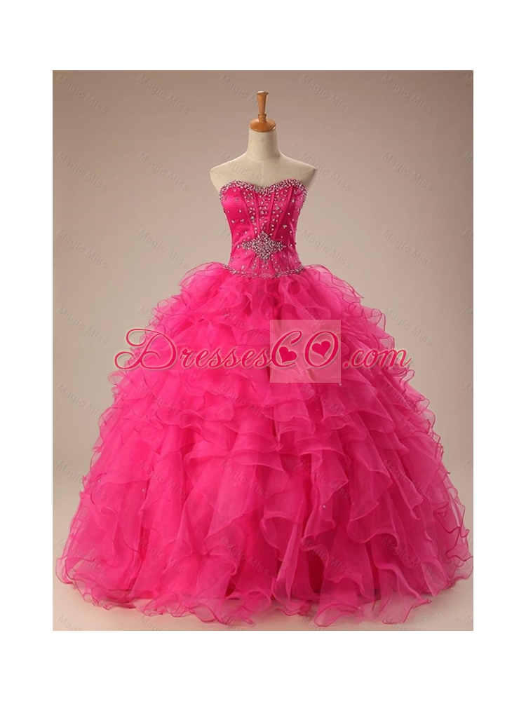 Popular Beaded Quinceanera Dress with Ruffles in Organza