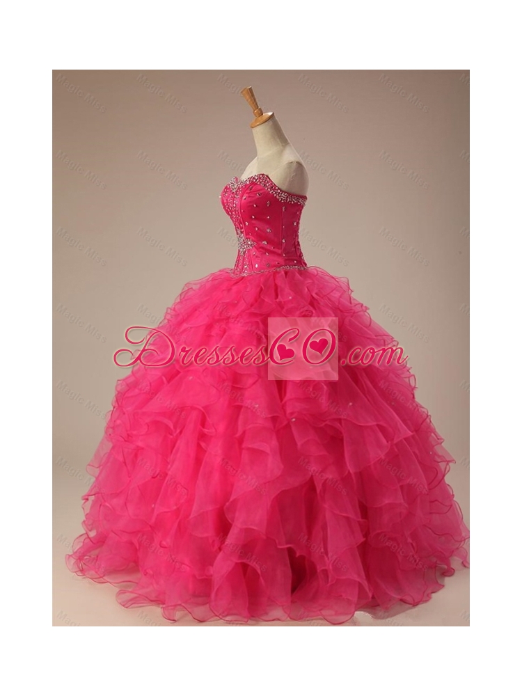 Popular Beaded Quinceanera Dress with Ruffles in Organza