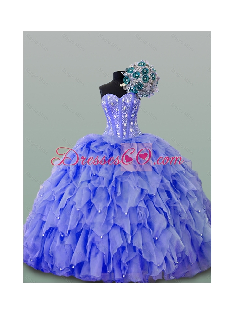 Quinceanera Dress with Beading and Ruffles