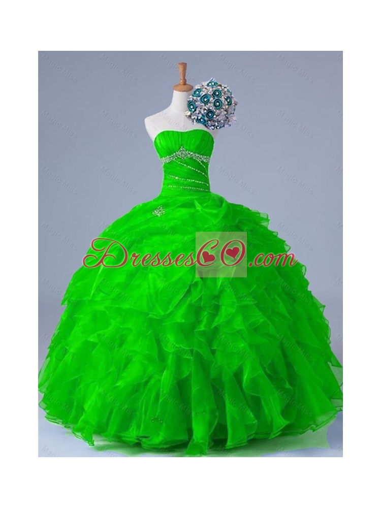 Sexy Strapless Quinceanera Dress with Beading and Ruffles
