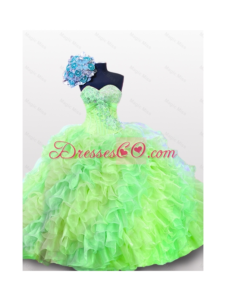 Comfortable Quinceanera Dress with Sequins and Ruffles