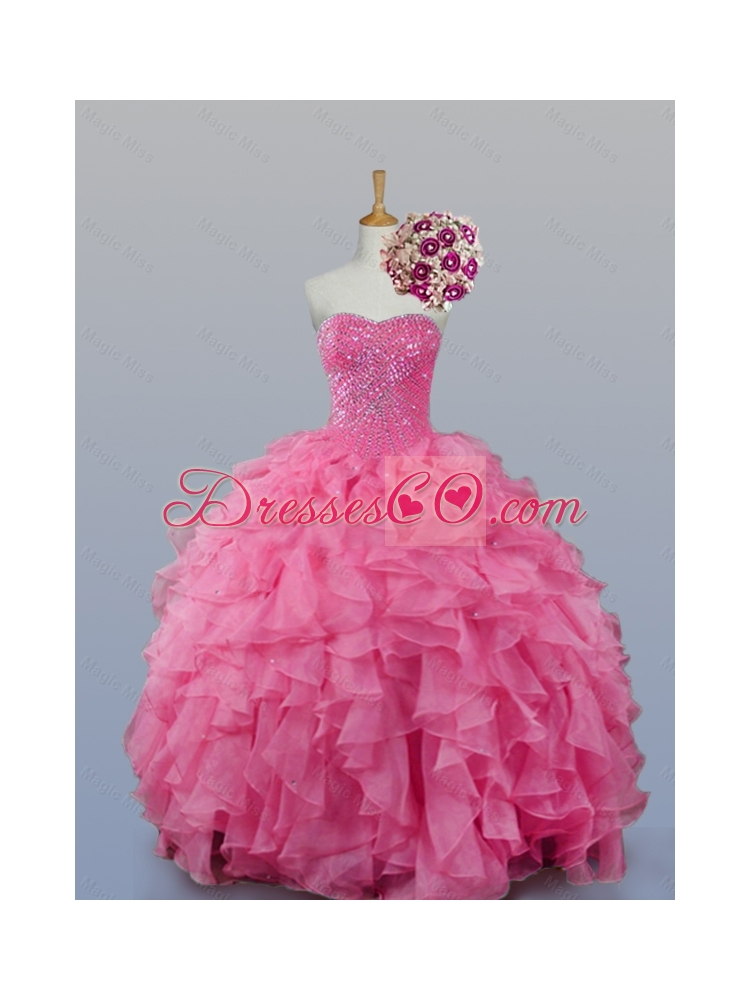 Fashionable Quinceanera Dress with Beading and Ruffles