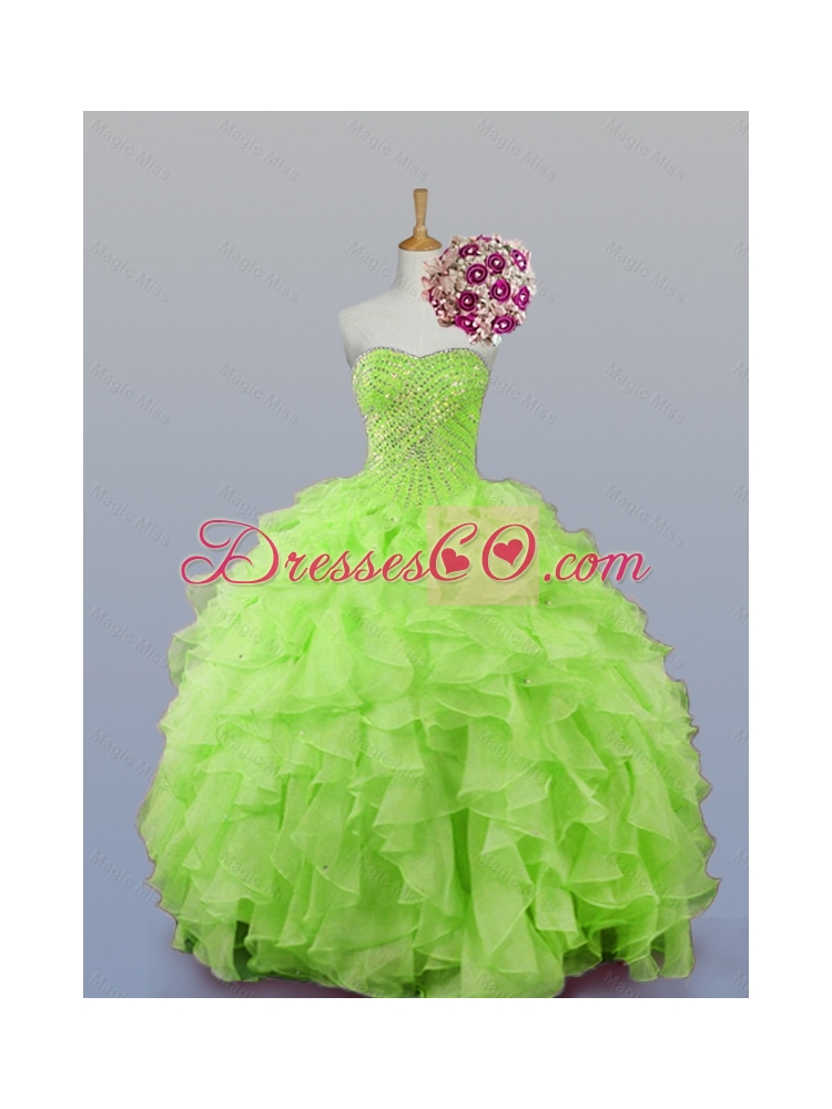Perfect Beaded Quinceanera Dress with Ruffles
