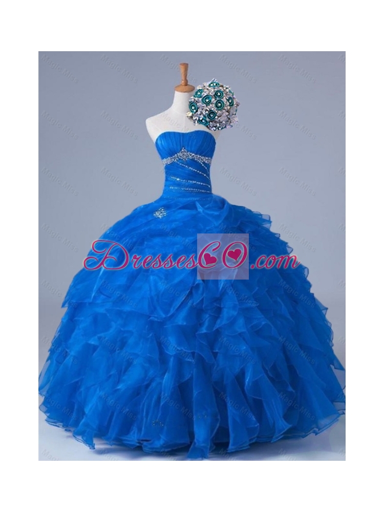 Pretty Strapless Quinceanera Dress with Beading and Ruffles