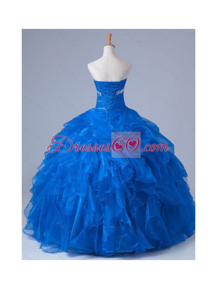 Pretty Strapless Quinceanera Dress with Beading and Ruffles