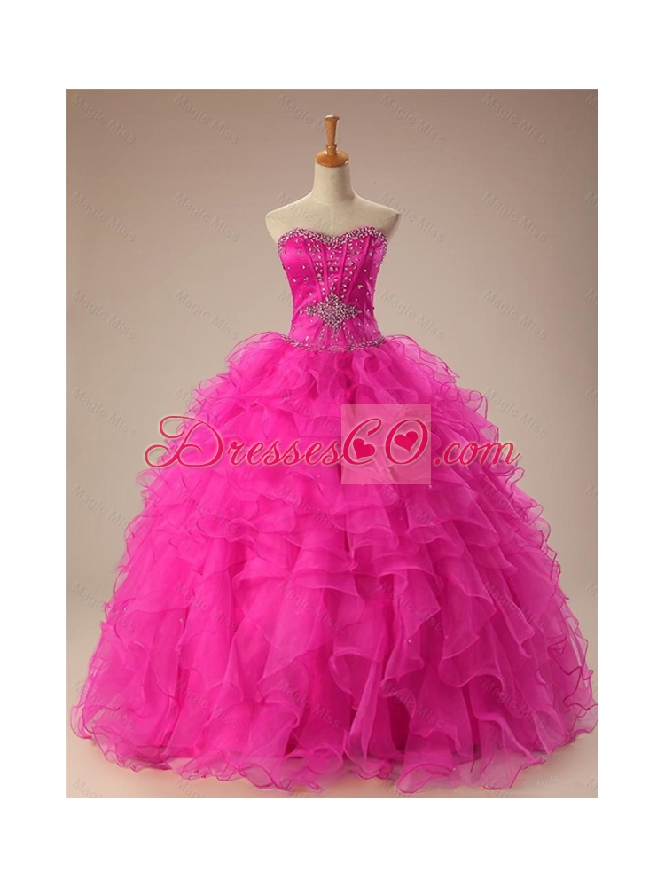 Sexy Ball Gown Sweet Sixteen Dress in Hot Pink