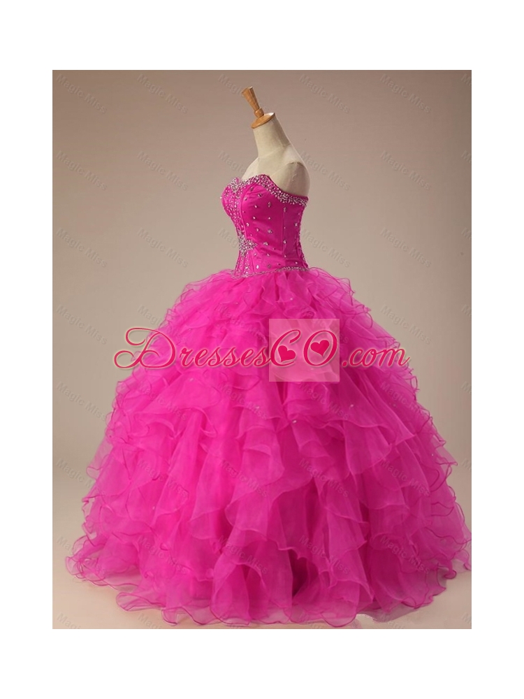 Sexy Ball Gown Sweet Sixteen Dress in Hot Pink