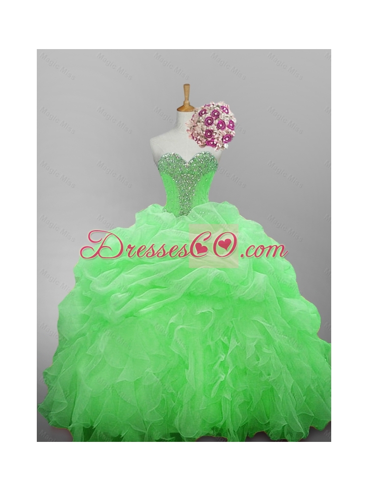Affordable Beaded Quinceanera Dress in Organza for