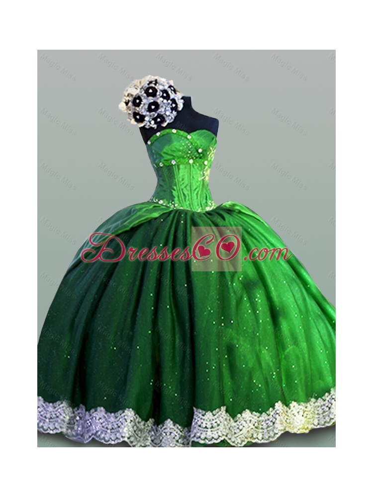 Beautiful Laced Green Quinceanera Dress  Summer