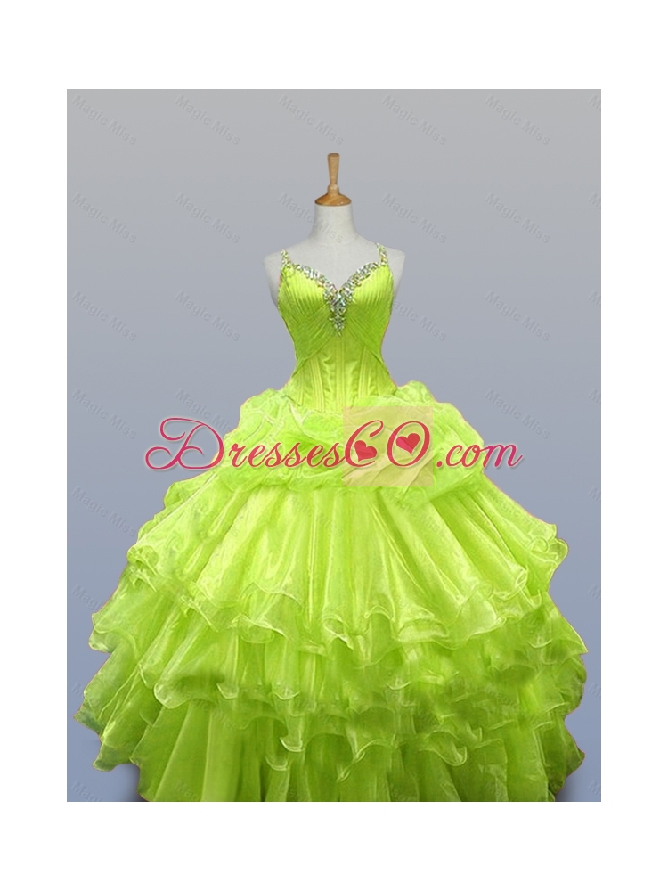 Luxurious Straps Quinceanera Dress with Ruffled Layers for