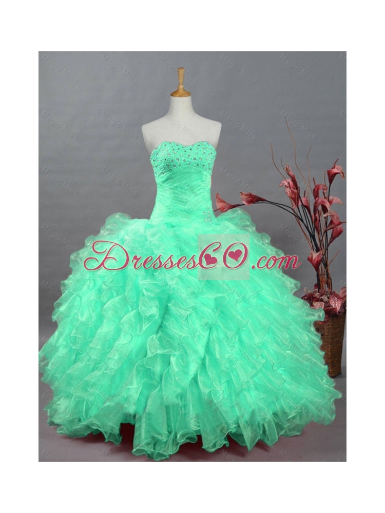 Perfect Quinceanera Dress with Beading and Ruffles for