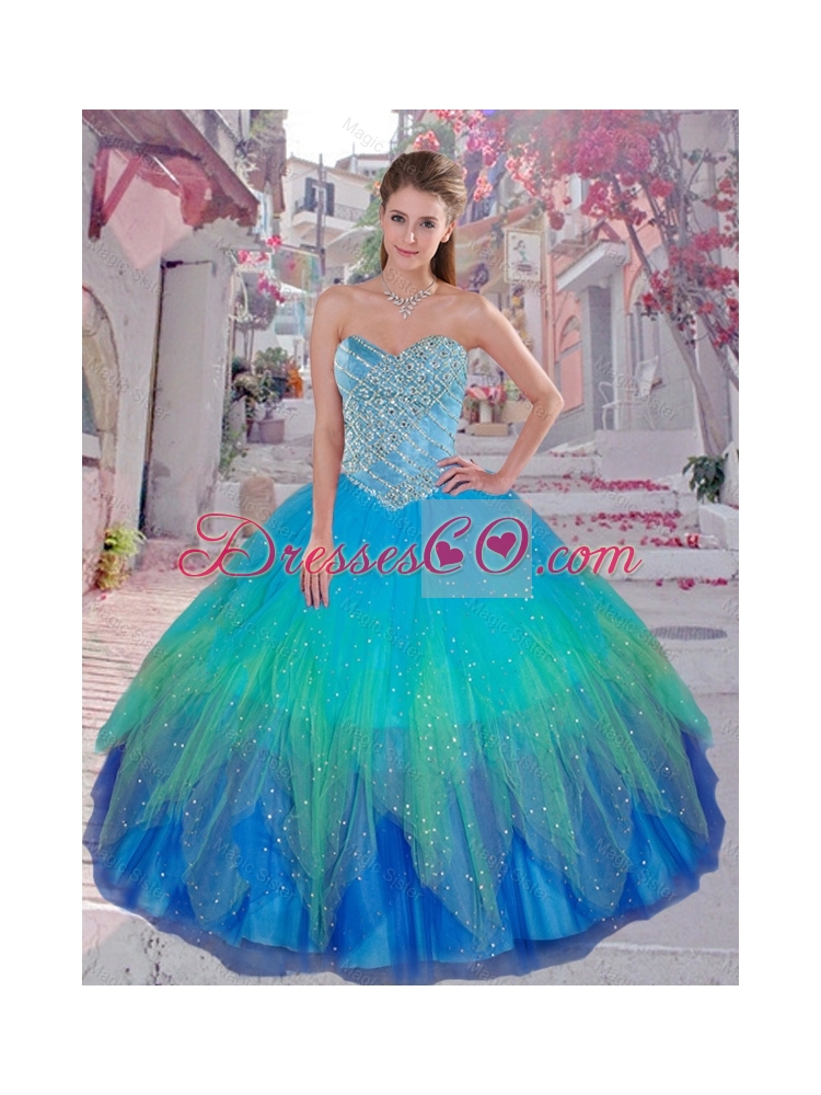 Summer Discount Multi Color Quinceanera Dress with Beading