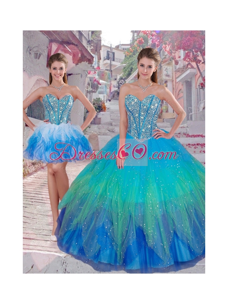 Luxurious Fall Ball Gown Detachable Quinceanera Dress in Multi Color