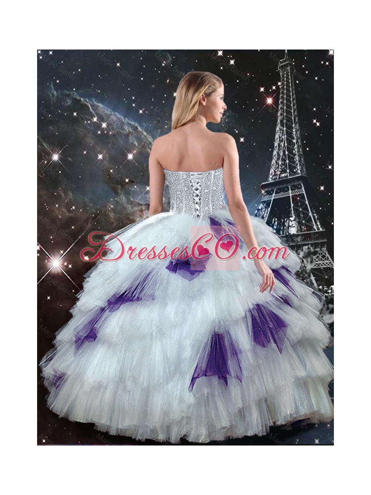 Luxurious Fall White Quinceanera Dress with Beading