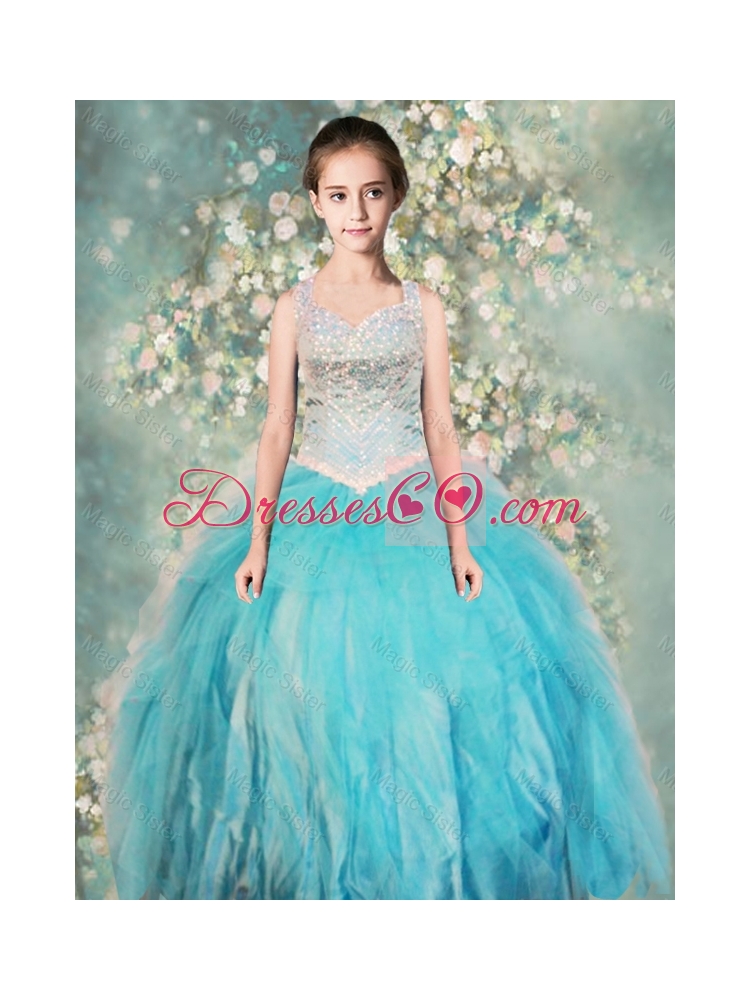 Perfect Straps Ball Gown Mini Quinceanera  Dress with Beading