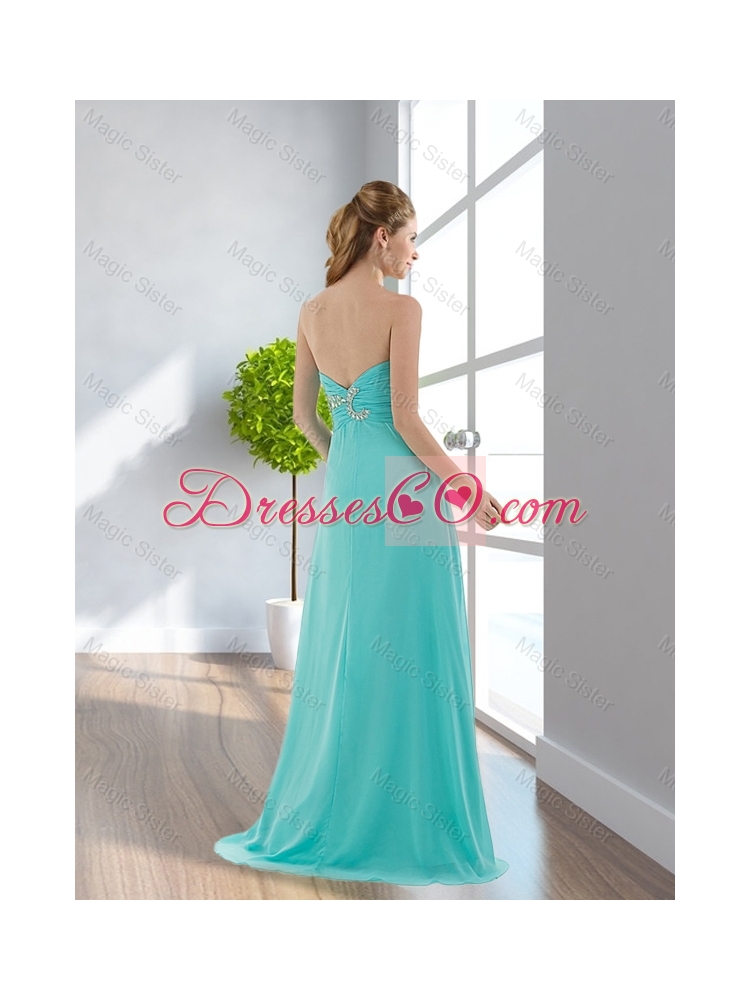 Elegant Empire Floor Length Applique Prom Dress with Beading