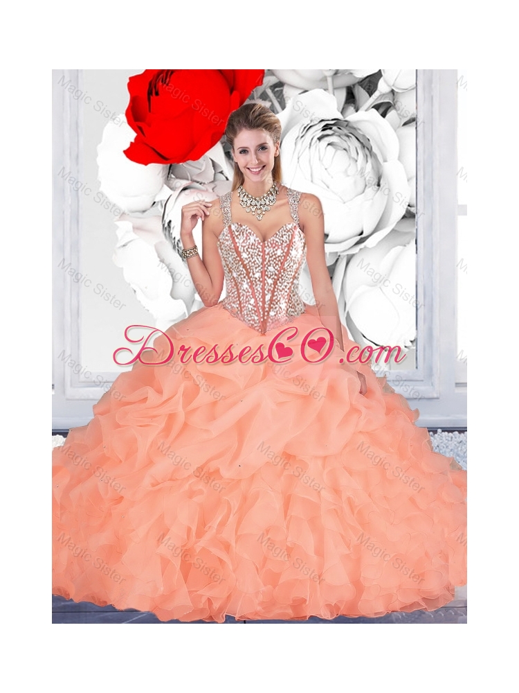 Winter Popular Ball Gown Straps Beaded Matching Sister  Dresses