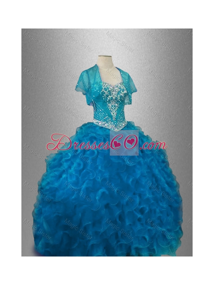 Classical Organza Sweet Sixteen Dress with Beading and Ruffles