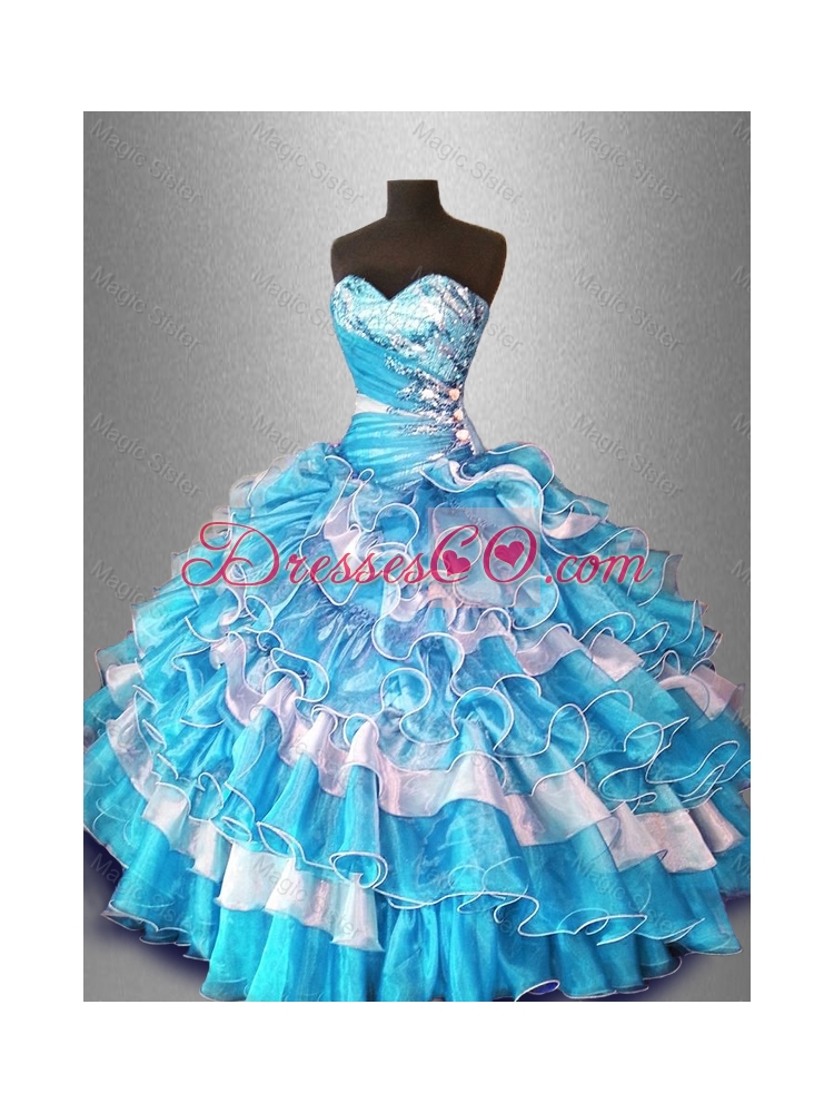 Ball Gown Popular Sweet Sixteen Dress with Beading and Ruffles