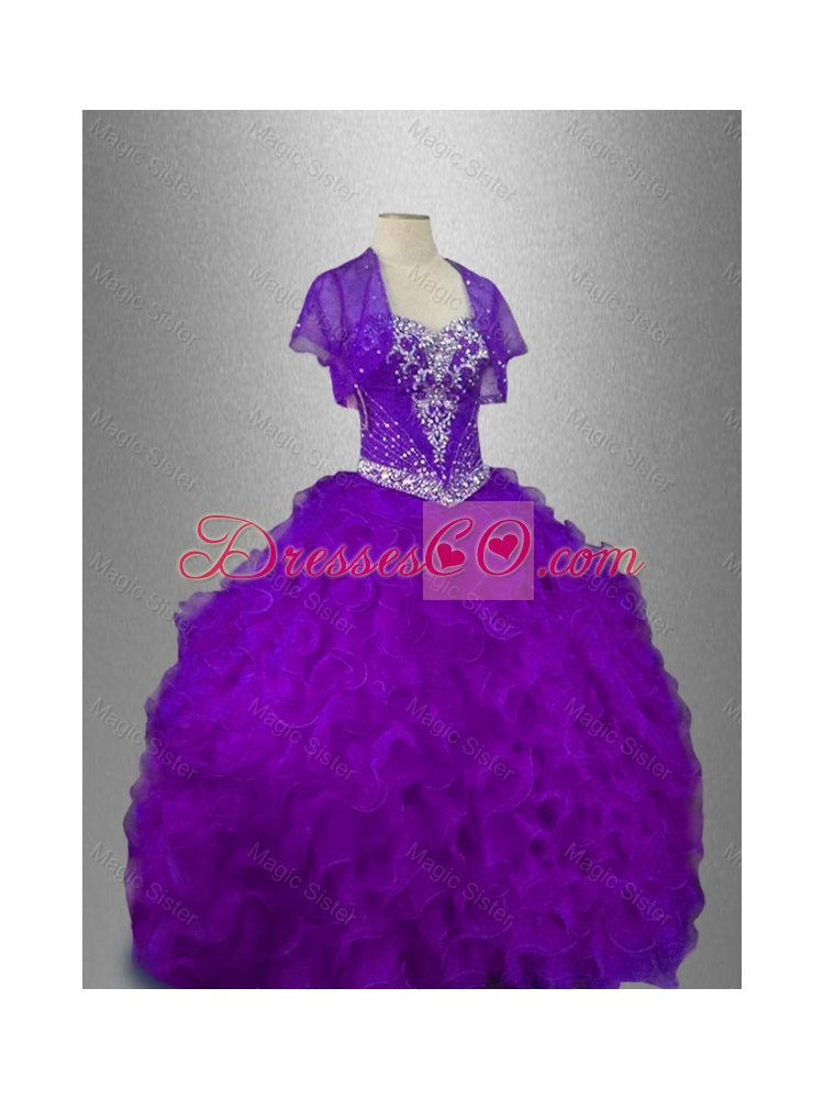 Beaded Quinceanera Gowns in Purple