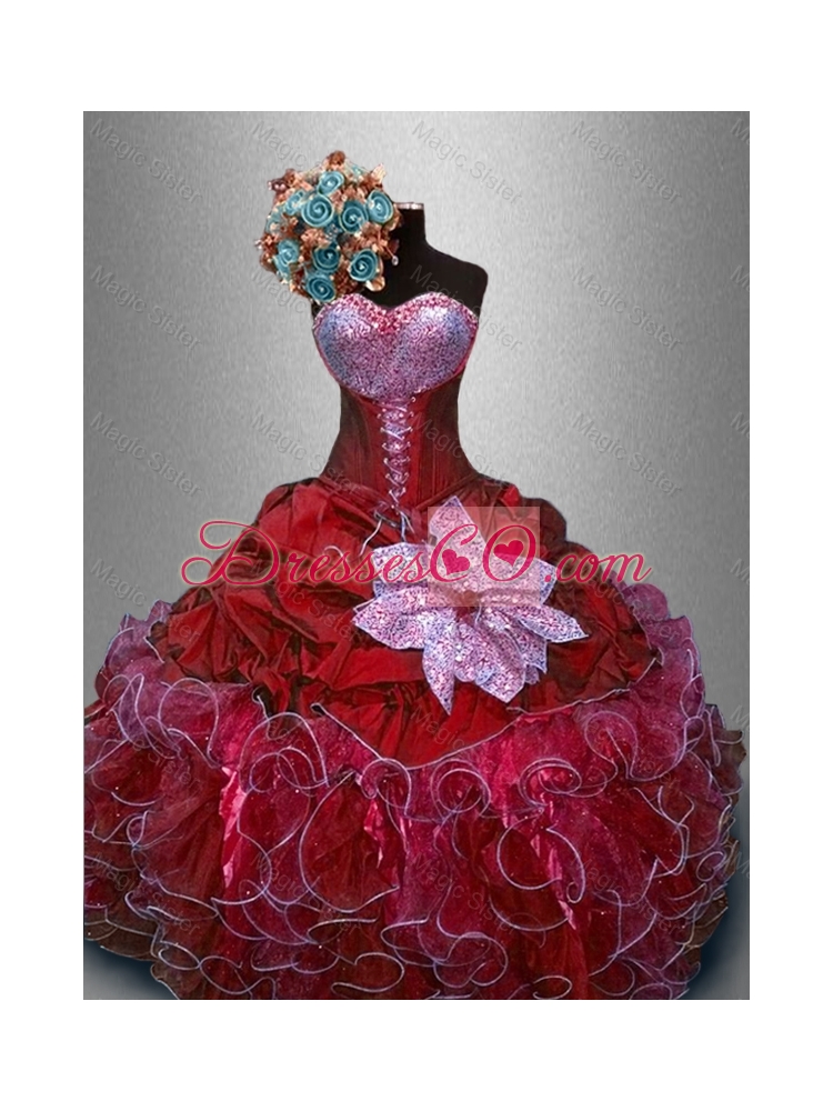 Fashionable Quinceanera Gowns in Wine Red
