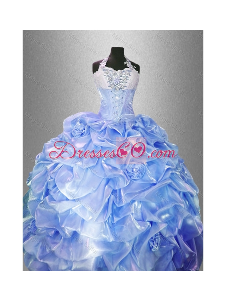Pretty Lavender Quinceanera Gowns with Hand Made Flowers