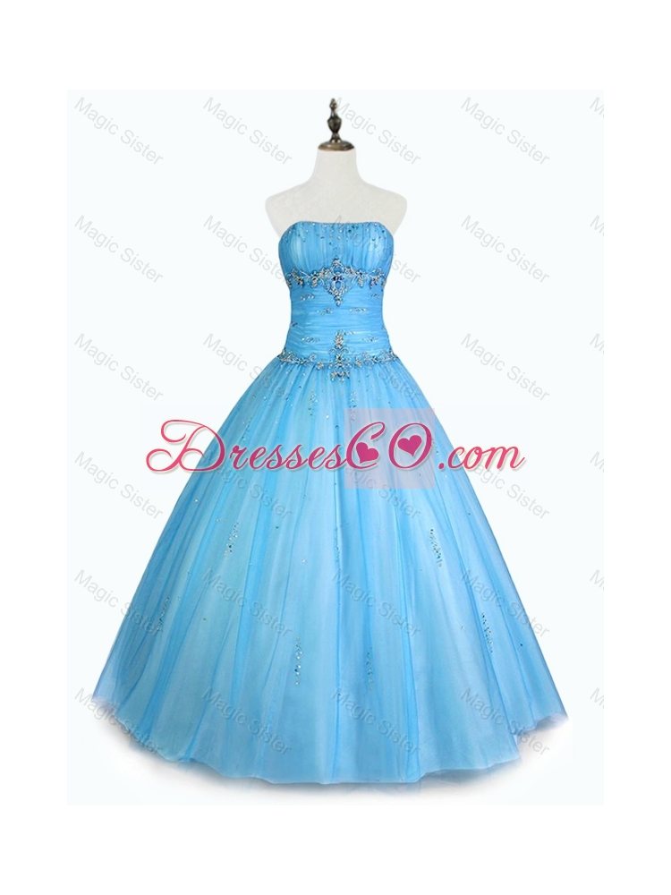 Classical Strapless Beaded Quinceanera Dress with Floor Length