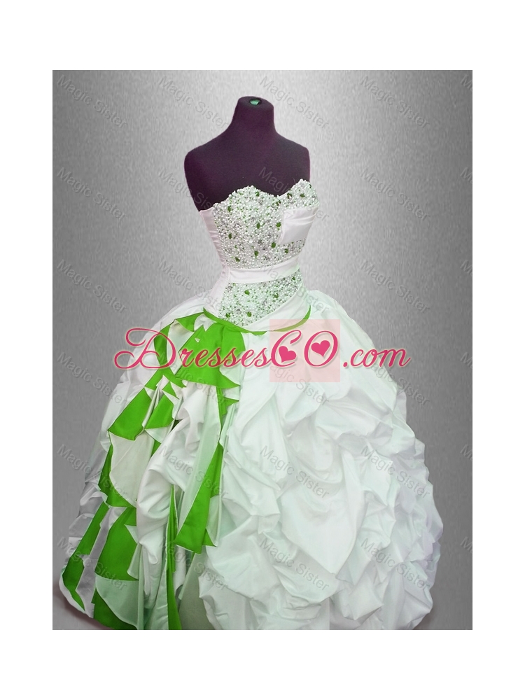 Discount Ball Gown Beaded Sweet 16 Gowns with Pick Ups