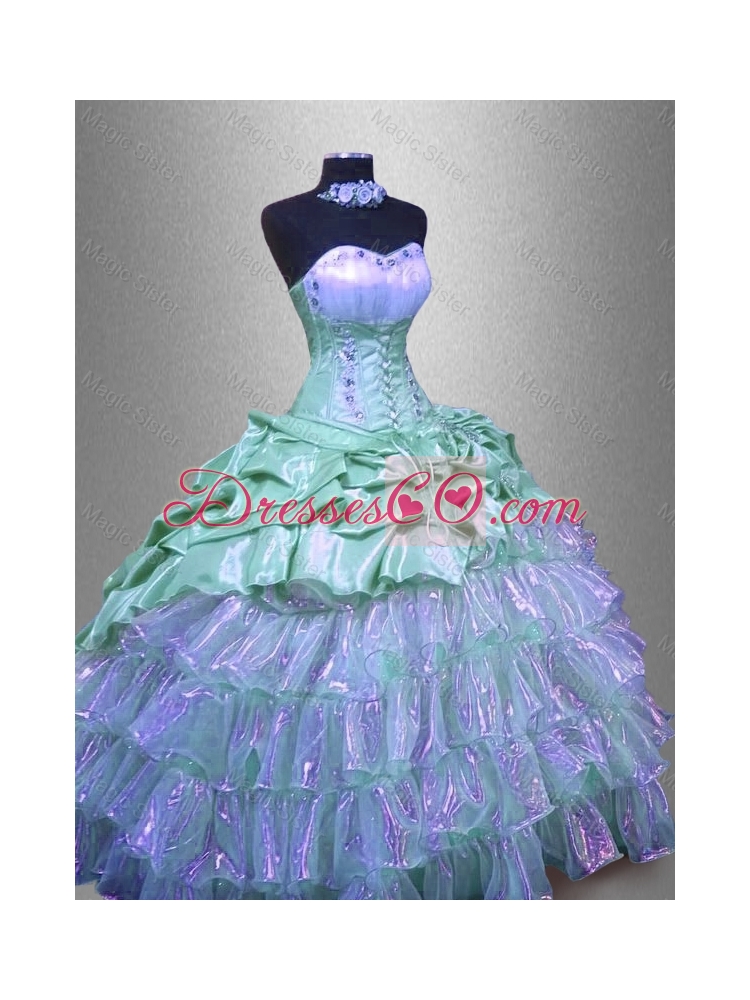 Elegant Ruffled Layers Sweet Sixteen Dress with Beading