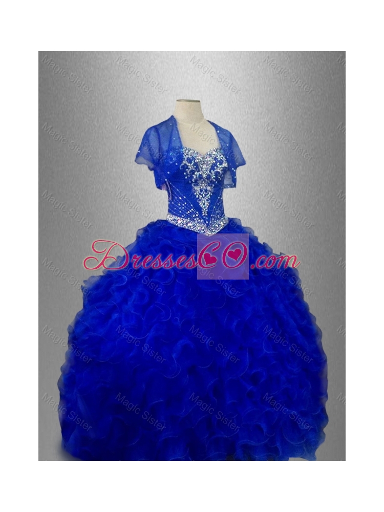 Beautiful Beaded and Ruffles Sweet 16 Gowns in Multi Color