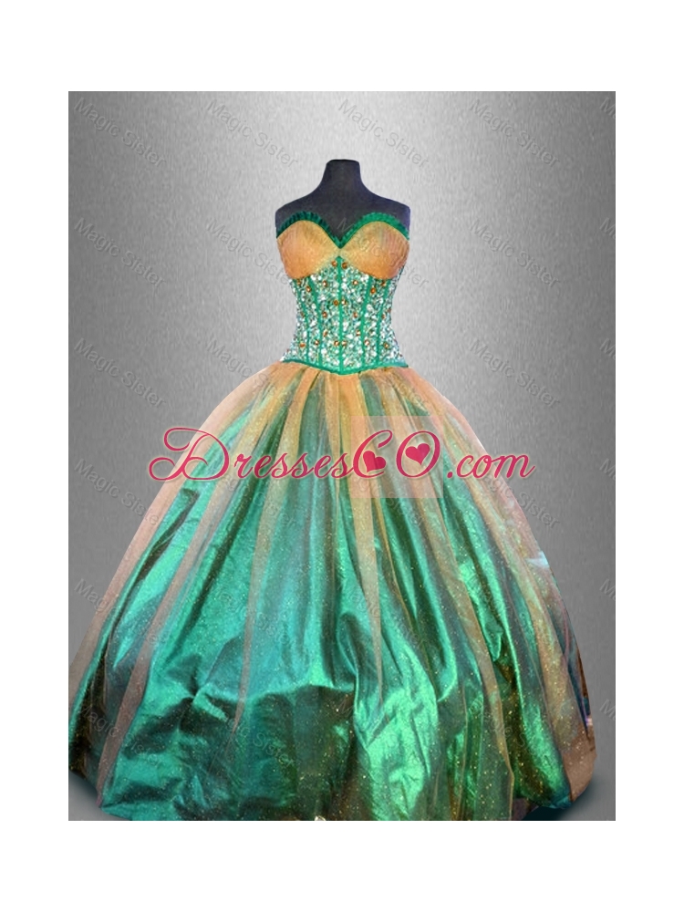 Discount Beaded Multi Color Quinceanera Gowns in Multi Color