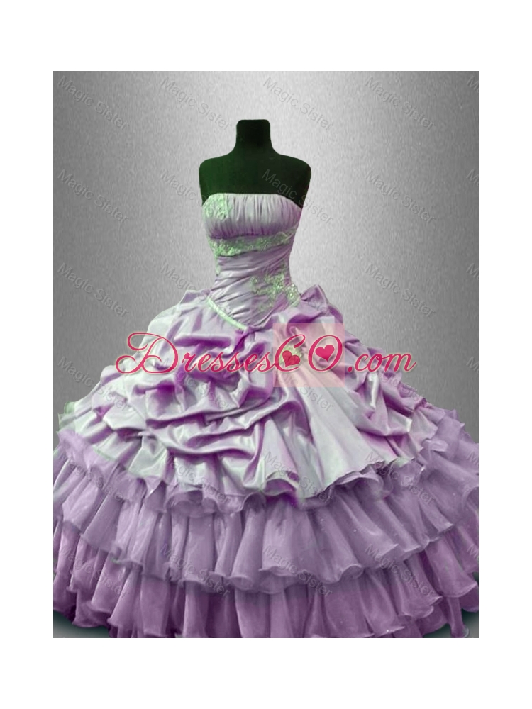 Popular Beaded Quinceanera Gowns In Stock with Ruffled Layers