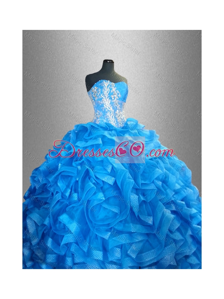 Romantic Quinceanera DressIn Stock  with Beading and Ruffles