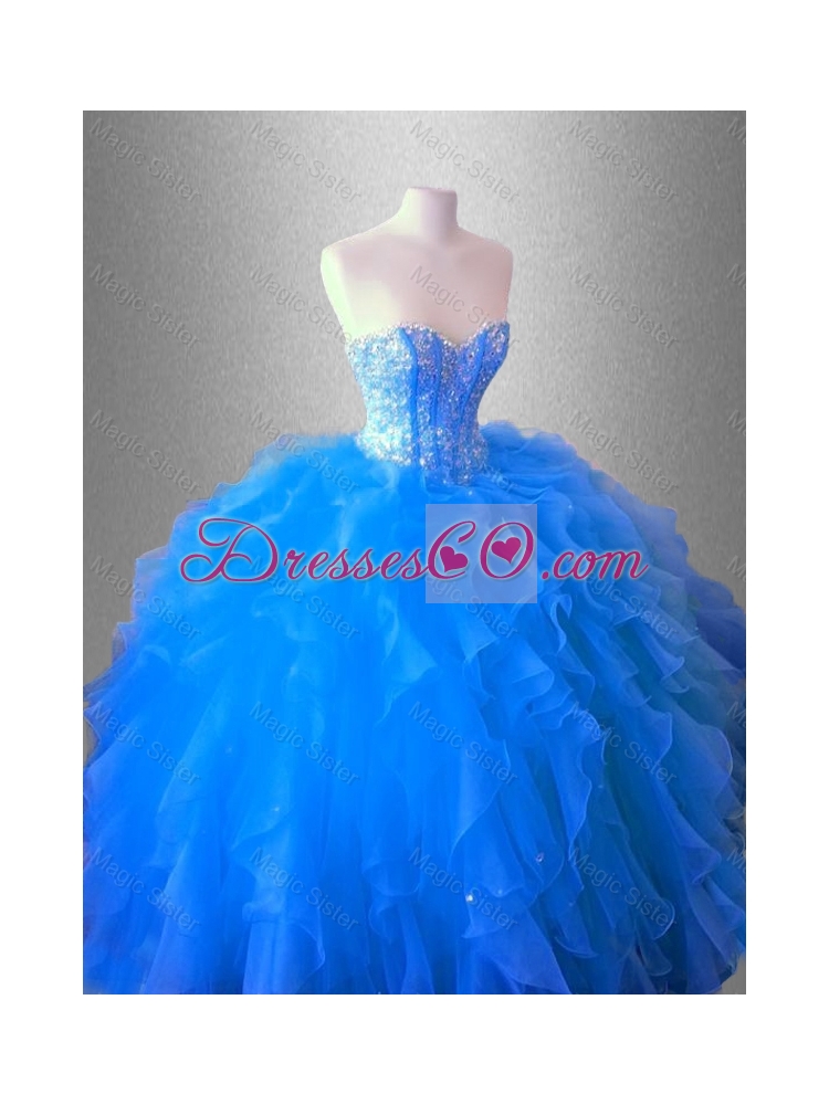 Ruffles and Beaed Classical Quinceanera Dress with Sweetheart