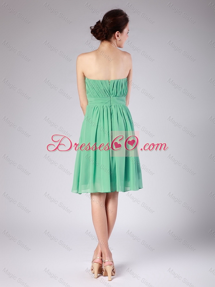 Exquisite Short Ruching and Belt Prom Dresses