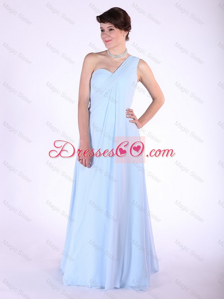 New Arrivals Brush Train Ruched Prom Dress with One Shoulder