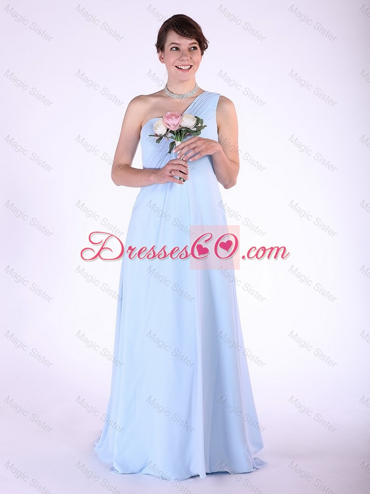 New Arrivals Brush Train Ruched Prom Dress with One Shoulder